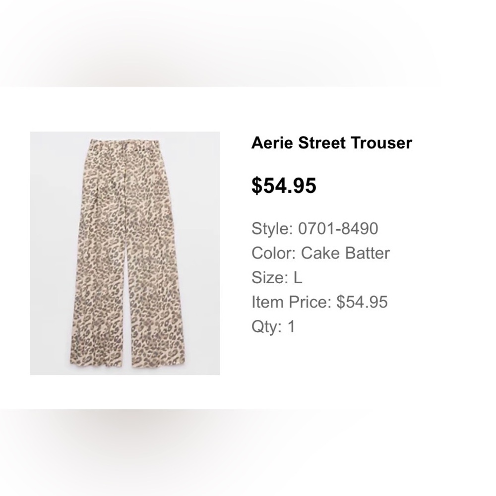 aerie Leopard Print Street Trouser in Neutral Tones